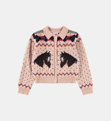 Gilet à pois jacquard fantaisie poney Molo