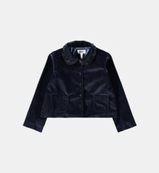 Veste courte droite en velours col perles Molo