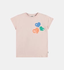 T-shirt droit coton organique avec coeur en sequin Molo