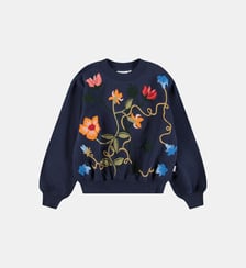 Sweat droit coton organique à fleurs Molo