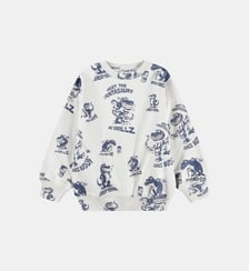 Sweat droit en coton organique imprimé dinosaure col rond Molo