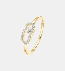 Bague diamant semi pavée en or jaune Messika