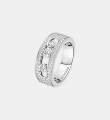Bague diamant pavée en or blanc - Petit modèle Messika