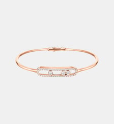 Bracelet jonc pavé diamant en or rose  Messika