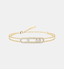 Bracelet double chaine diamant en or jaune Messika