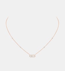 Collier pavé diamant en or rose Messika