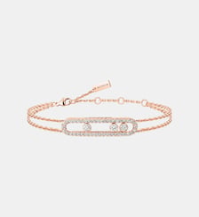 Bracelet double chaine diamant en or rose Messika