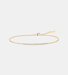 Bracelet pavé diamant barrette en or jaune Messika