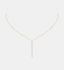 Collier diamant barrette verticale en or jaune Messika