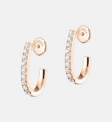 Boucles d'oreilles créoles en or rose et diamants - Petit modèle Messika