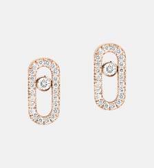 Puces d'oreilles diamant en or rose Messika