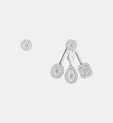 Boucles d'oreilles Trio pavées diamant en or blanc Messika