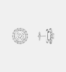 Puces d'oreilles diamant ronds en or blanc Messika