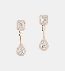 Boucles d'oreilles pavées diamant en or rose Toi & Moi  Messika