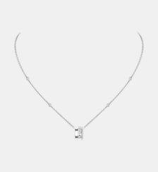 Collier pendentif diamant sur chaine en or blanc Messika