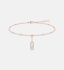 Bracelet de cheville diamant en or rose Messika