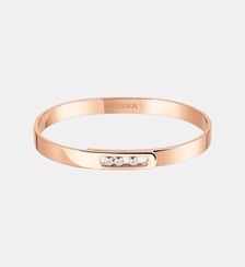 Bracelet jonc diamant en or rose Messika