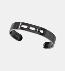 Bracelet jonc homme diamant noir et titane noir Messika