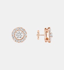 Puces d'oreilles diamant rond en or rose - XS Messika