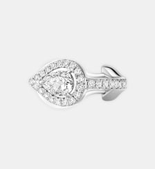 Mono boucle d'oreille diamant clip haut en or blanc Messika