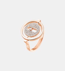 Bague diamant pavée en or rose - Petit modèle Messika