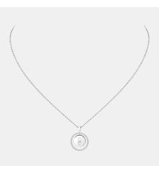 Collier pendentif diamant talisman en or blanc - Petit modèle Messika