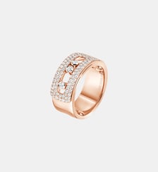 Bague diamant pavée en or rose - Grand modèle Messika