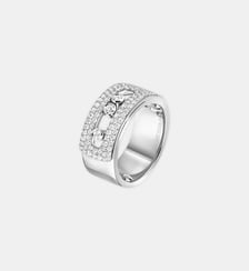 Bague diamant pavée en or blanc - Grand modèle Messika