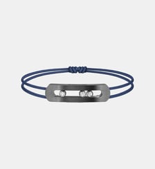 Bracelet diamant cordon et titane graphite Messika