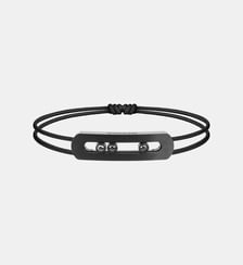 Bracelet diamant cordon en Titane noir Moyen modèle Messika