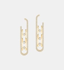 Boucles d'oreilles diamant pendantes en or jaune - Petit modèle Messika