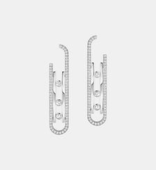 Boucles d'oreilles diamant pendantes en or blanc - Petit modèle Messika
