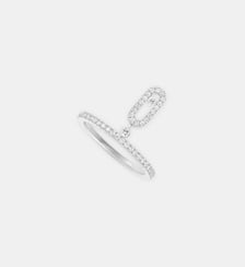 Bague pampille pavé diamant en or blanc Messika