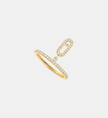 Bague pampille pavé diamant en or jaune Messika