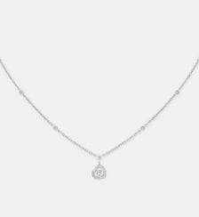 Collier solitaire diamant en or blanc  Messika