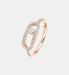 Bague pavée diamant en or rose - Grand modèle Messika