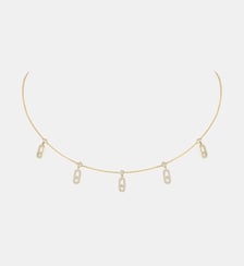 Collier Choker pampilles pavé diamant en or jaune Messika