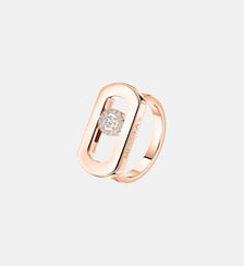 Bague diamant en or rose  Messika