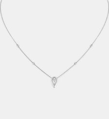 Collier diamant taille poire en or blanc  Messika