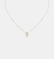 Collier diamant poire en or jaune Messika