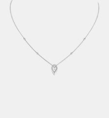 Collier diamant poire en or blanc  Messika