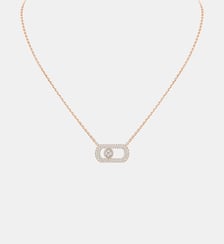 Collier diamant pavé en or rose Messika