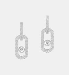 Boucles d'oreilles pendantes diamant pavées en or blanc - XL Messika