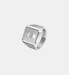 Bague chevalière diamant titane naturel Messika