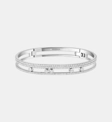 Bracelet jonc pavé diamant en or blanc Messika