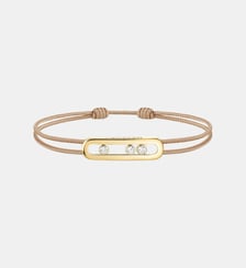 Bracelet cordon beige et or jaune Messika