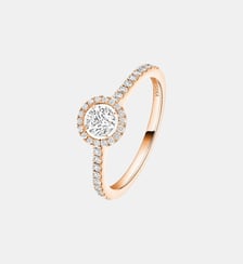 Bague diamant rond en or rose Messika
