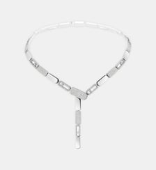 Collier cravate diamant en or blanc - Petit modèle Messika