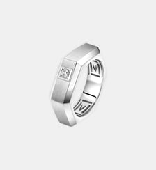 Bague diamant en or blanc brossé - M Messika