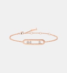 Bracelet diamant en or rose ciselé Messika